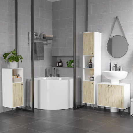 immagine-2-easycomfort-easycomfort-mobile-bagno-con-ripiano-aperto-e-armadietto-con-anta-in-legno-31-5x30x91cm-quercia-e-bianco