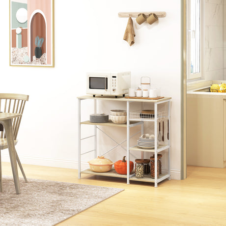 immagine-2-easycomfort-easycomfort-mobile-cucina-moderno-a-4-ripiani-con-cestino-e-ganci-in-legno-e-acciaio-90x40x84-5cm-quercia-e-bianco