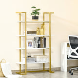 easycomfort easycomfort mobile libreria a 4 livelli rialzato e multiuso in mdf e acciaio 92x35x152cm