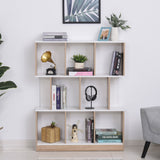 easycomfort easycomfort mobile libreria a 8 ripiani per soggiorno e camera da letto in legno 100x27x124 cm rovere e bianco ean 8054111845847