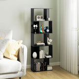 easycomfort easycomfort mobile libreria in legno a 5 ripiani design moderno in legno 60x24x184 5 cm nero