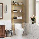 easycomfort easycomfort mobile sopra wc a 3 ripiani a doghe salvaspazio in bambu 63 5x25 5x181 cm color legno