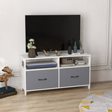 immagine-2-easycomfort-easycomfort-mobile-tv-45-max-in-mdf-e-tessuto-non-tessuto-con-2-cassetti-e-2-ripiani-100x30x53-cm-bianco-e-grigio