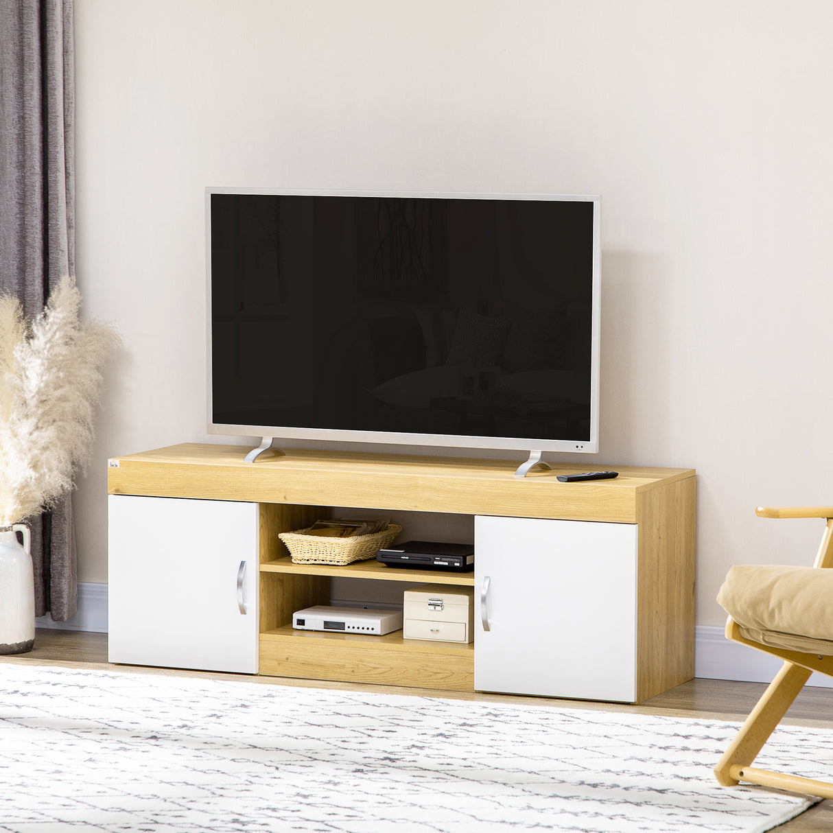 immagine-2-easycomfort-easycomfort-mobile-tv-in-truciolato-con-2-armadietti-con-ante-e-2-ripiani-aperti-130x39-6x48-cm