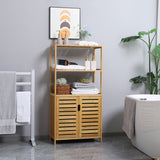 immagine-2-easycomfort-easycomfort-mobiletto-bagno-con-2-ripiani-aperti-e-armadietto-a-2-ante-in-bambu-60x30x120cm