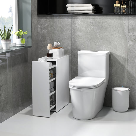 easycomfort easycomfort mobiletto bagno salvaspazio a 3 livelli con binari scorrevoli in legno 47x25x66 5 cm bianco