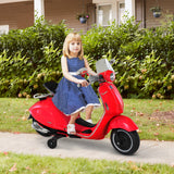 easycomfort easycomfort moto elettrica per bambini con licenza ufficiale vespa 2 rotelle luci e suoni 108x49x75 cm rossa
