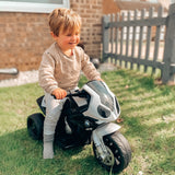 easycomfort easycomfort moto elettrica per bambini max 20kg con licenza bmw macchina elettrica con 3 ruote batteria ricaricabile 6v bianco nera 66x37x44cm