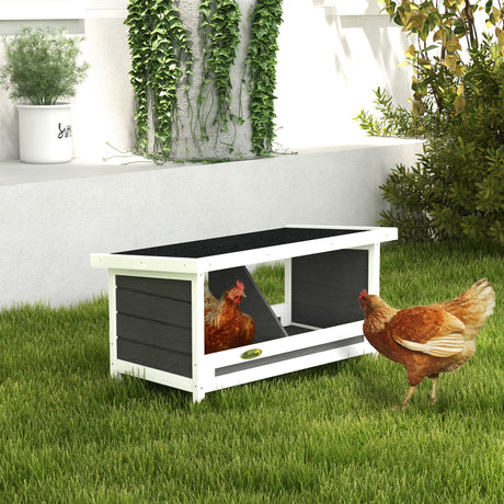 easycomfort easycomfort nido per galline a 2 aree con base rialzata e tetto in legno e bitume 66x37x34 cm grigio bianco e nero