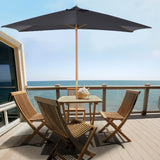 easycomfort easycomfort ombrellone da giardino 2x3m in legno e bambu con 8 stecche e copertura in poliestere grigio scuro