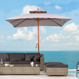 easycomfort easycomfort ombrellone da giardino 3x3m con 8 stecche in bambu e copertura parasole a 2 livelli grigio