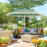 easycomfort easycomfort ombrellone da giardino a manovella inclinabile e palo a 2 sezioni poliestere e metallo 2 6x2 4 m verde