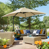 easycomfort easycomfort ombrellone da giardino con angolazione regolabile su 5 livelli e a 360 2 5x2 5 m color crema