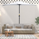 easycomfort easycomfort ombrellone da terrazza a mezzaluna con apertura a manovella e palo a 2 sezioni 2 6x1 35 m bianco