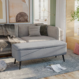 easycomfort easycomfort panca contenitore in tessuto effetto velluto per camera soggiorno e ingresso 101x38 5x44 5 cm grigio