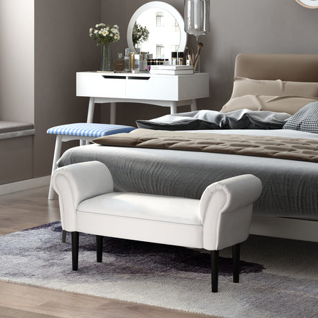 easycomfort easycomfort panca fondo letto imbottita con braccioli arrotolati e 4 piedini 102x35x51 cm grigia