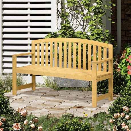 easycomfort easycomfort panchina da giardino 2 posti con seduta e schienale a doghe in legno di abete 143x51x85 cm