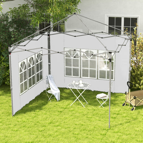 easycomfort easycomfort pareti per gazebo 3x3 o 3x4 con finestrelle incluse in plastica e tessuto oxford 295x195 cm bianco