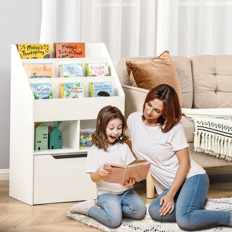 immagine-2-easycomfort-easycomfort-piccola-libreria-per-bambini-con-ripiani-e-cassetto-in-mdf-60x29-9x90cm-bianco