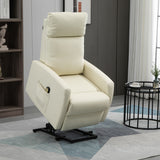 easycomfort easycomfort poltrona alzapersona con telecomando e schienale reclinabile a 145 similpelle color crema