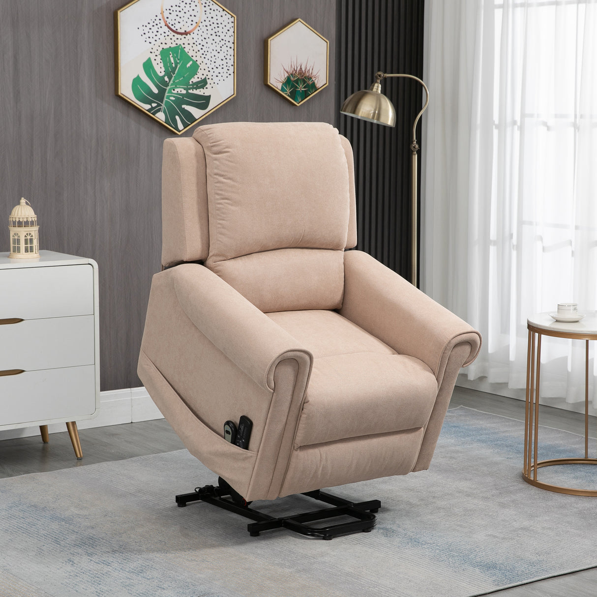 easycomfort easycomfort poltrona alzapersona reclinabile fino a 135 con telecomando e poggiapiedi 88x92x106 cm marrone chiaro