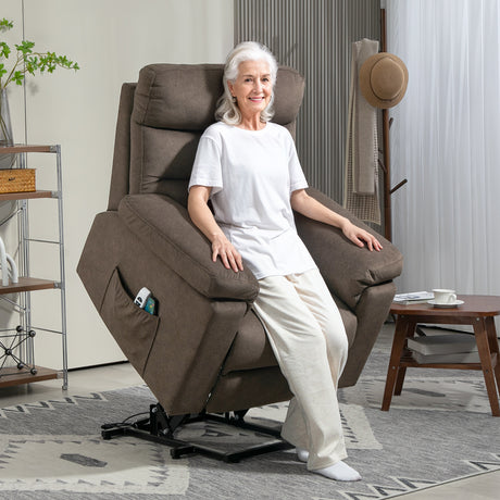 easycomfort easycomfort poltrona alzapersona reclinabile massaggiante e riscaldante con doppio motore marrone scuro