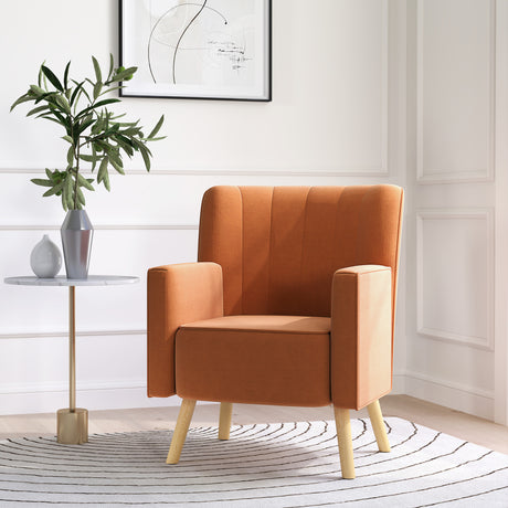 easycomfort easycomfort poltrona darredo moderna con schienale inclinato in tessuto effetto velluto 70x76x92 cm marrone