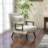 easycomfort easycomfort poltrona letto 3 in 1 con schienale reclinabile e cuscino in tessuto effetto velluto 63x73x81 cm crema