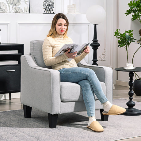 easycomfort easycomfort poltrona moderna in tessuto con imbottitura spessa e molle insacchettate 77x77x86 cm grigio