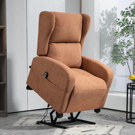 easycomfort easycomfort poltrona relax alzapersona in velluto con schienale reclinabile a 160 con telecomando marrone scuro