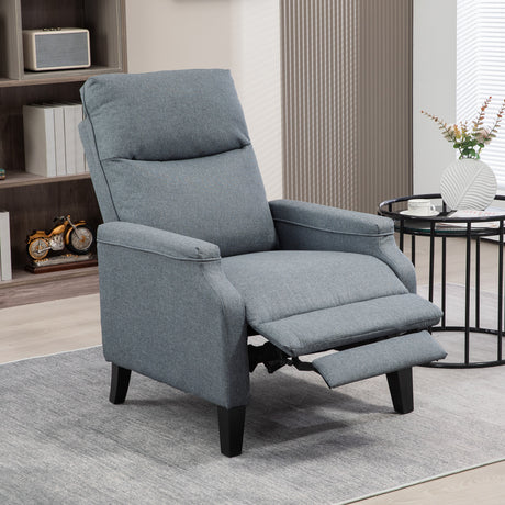 easycomfort easycomfort poltrona relax in tessuto con schienale reclinabile a 130 e poggiapiedi doppio grigio