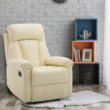easycomfort easycomfort poltrona relax reclinabile imbottita ergonomica con poggiapiedi pelle pu 80 x 97 x 107cm crema ean 8055776912981