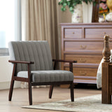 easycomfort easycomfort poltroncina da camera moderna imbottita in tessuto e legno con cuciture tubolari grigio