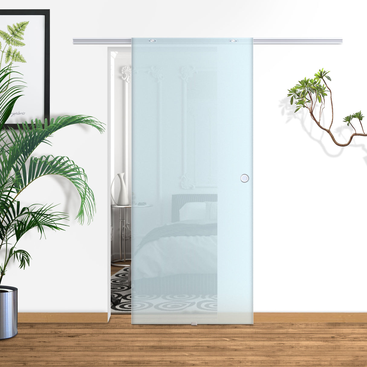 easycomfort easycomfort porte scorrevoli in vetro satinato da interni con binario b3 in alluminio per bagno cucina studio 205x90x08cm ean 8055776911267