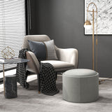 easycomfort easycomfort pouf contenitore effetto lino da 120 kg max con vassoio a ribalta in mdf 56x56x42 cm grigio