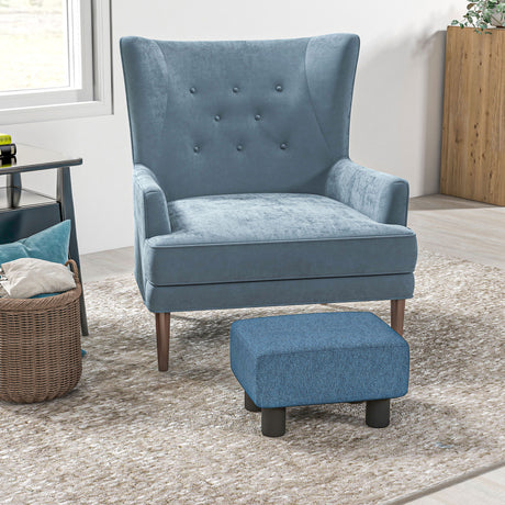 easycomfort easycomfort pouf poggiapiedi imbottito e rettangolare in poliestere e plastica 40x30x24 cm blu scuro