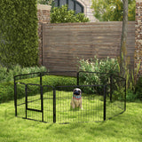 easycomfort easycomfort recinto per cani a 8 pezzi modulabili per interno ed esterno in acciaio 80x60 cm nero