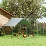 easycomfort easycomfort recinto per galline da 10 2m per 10 15 galline con tetto impermeabile in acciaio e tessuto 3x3 4x1 9 m argento