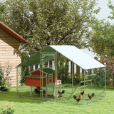 easycomfort easycomfort recinto per galline da 6m per 6 8 animali con tetto impermeabile mangiatoia e posatoio 3x2x1 9m argento