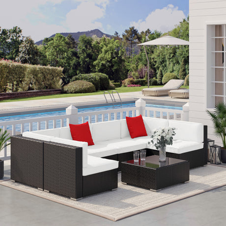 immagine-2-easycomfort-easycomfort-salotto-da-giardino-in-rattan-da-7-pezzi-con-tavolino-e-divano-modulabile-con-cuscini-crema