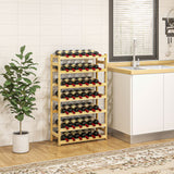 easycomfort easycomfort scaffale portabottiglie a 7 livelli per 42 bottiglie di vino legno di pino naturale 63x25x102cm
