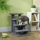 easycomfort easycomfort scaletta per cani e gatti a 4 gradini con rivestimento in peluche 61x41x60 cm grigio
