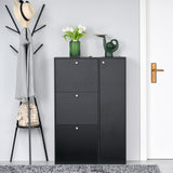 easycomfort easycomfort scarpiera salvaspazio regolabile mobile portascarpe con 8 scomparti legno 80 x 24 x 120cm nero ean 8054111844451