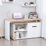 easycomfort easycomfort scrivania angolare con libreria a 2 ripiani armadietto e cassetto 140x117x76 cm color legno e bianco