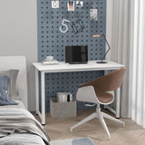 easycomfort easycomfort scrivania per computer con piedini regolabili in truciolato e acciaio 120x60x76 cm bianco