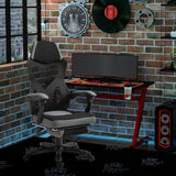 easycomfort easycomfort sedia da ufficio ergonomica con schienale reclinabile poggiapiedi retrattile altezza regolabile grigio