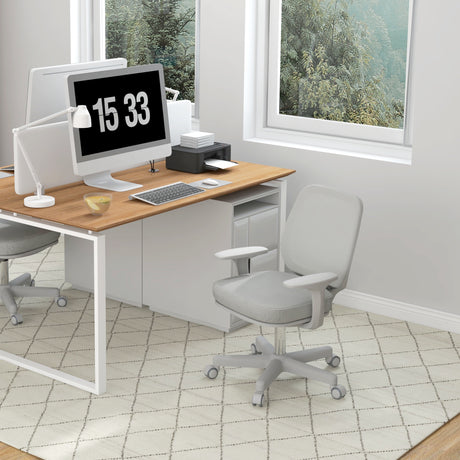 easycomfort easycomfort sedia da ufficio ergonomica e reclinabile ad altezza regolabile con 5 rotelle 55x48x82 5 94 5 cm grigia