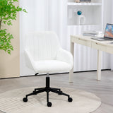 easycomfort easycomfort sedia da ufficio in tessuto con altezza regolabile seduta girevole e ruote bianco