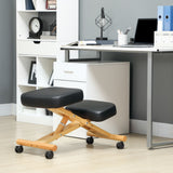 easycomfort easycomfort sedia ergonomica posturale con inginocchiatoio altezza regolabile e rotelle in legno nero