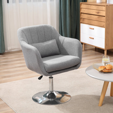easycomfort easycomfort sedia girevole a 360 ad altezza regolabile con cuscino supporto lombare e bracciolo 60x60x79 91 cm grigio